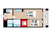 Ｋ．ライツェント 1LDKの間取り