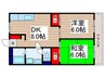 松原マンション 2DKの間取り