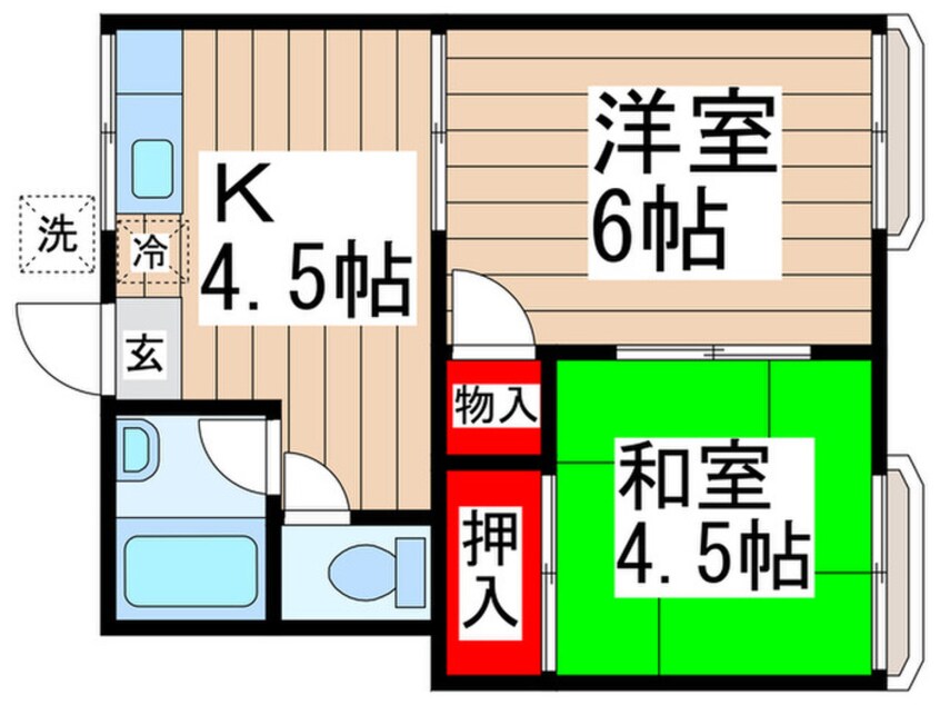 間取図 田辺コ－ポ