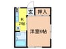 スコラハウス前原 1Kの間取り