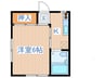 スコラハウス前原 1Kの間取り