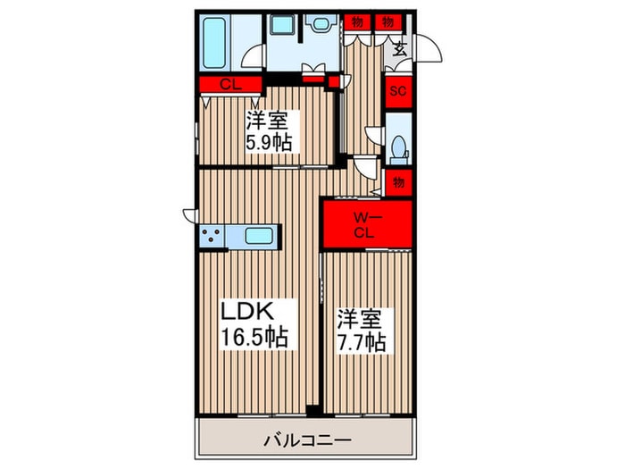 間取り図 ｳｨｽﾞﾌﾟﾗｽ浦和美園ｳｴｽﾄ D棟