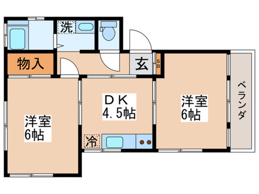 間取図 グリ－ンコ－ポ