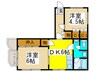 ウインサム高円寺 2DKの間取り