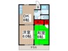 ボンメゾン中村Ｂ 2DKの間取り