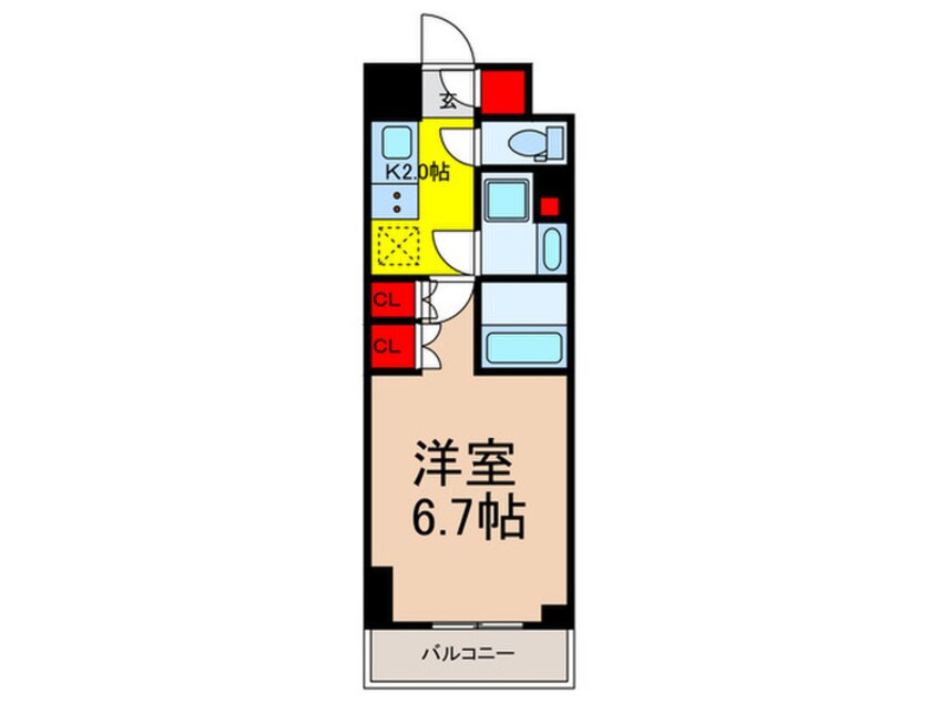 間取図 ﾊﾞｳｽﾌﾗｯﾂ日本橋馬喰町