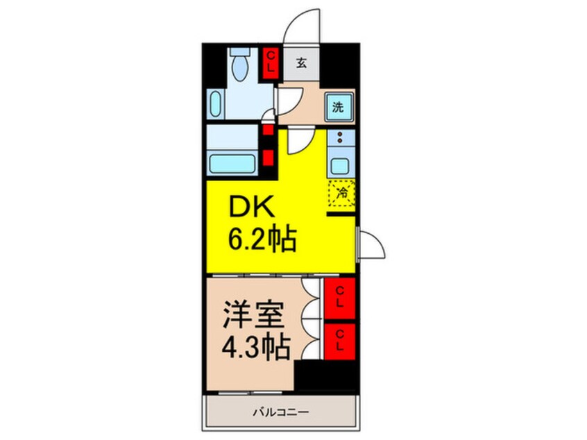 間取図 ﾊﾞｳｽﾌﾗｯﾂ日本橋馬喰町