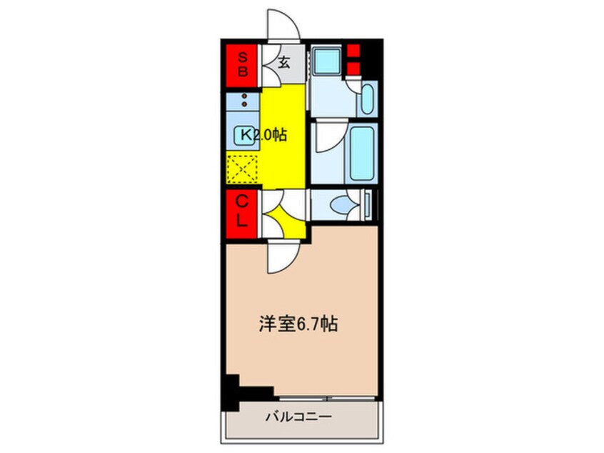 間取図 ﾊﾞｳｽﾌﾗｯﾂ日本橋馬喰町