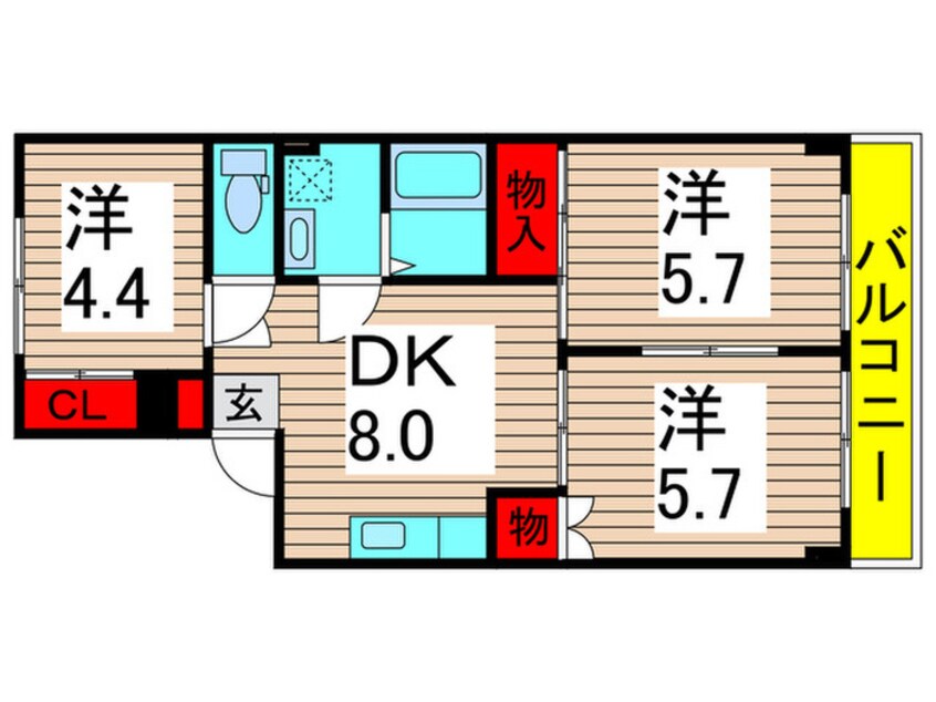 間取図 リバーサイド古野間１