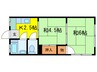 サンハウス小池 2Kの間取り