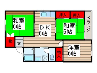 間取図 コーポ・コマイ５