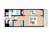 ＡＲＫＭＡＲＫ水天宮前Ⅱ 1DKの間取り