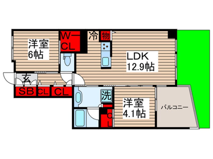 間取図 イニシア北千住(101)