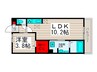 ダ　アン　ア　シス 1LDKの間取り