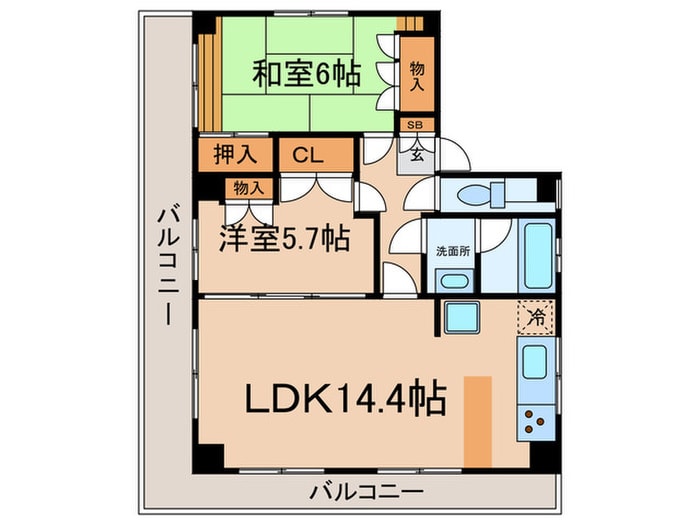 間取り図 ブラザ－ビル(401)