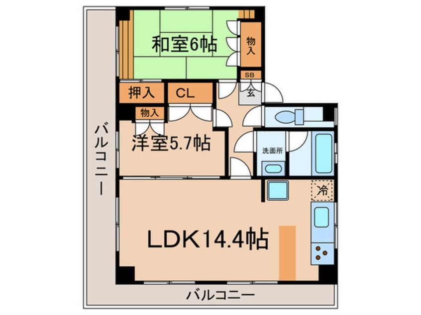 間取図 ブラザ－ビル(401)