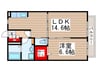 メゾンドプレザン 1LDKの間取り