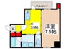 NS22日本橋浜町 1Kの間取り