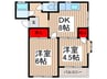 コ－ポ　プランタン 2DKの間取り
