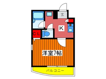 間取図 フラット　ワン