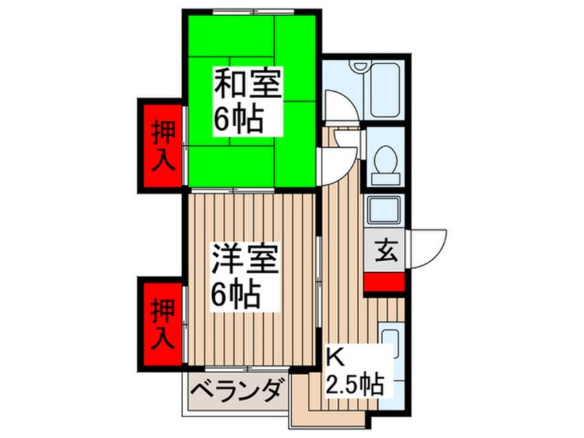 間取図 ﾃﾞｭｴｯﾄ伊興