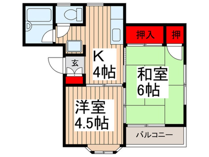 間取図 ﾃﾞｭｴｯﾄ伊興