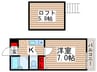 ミリアビタくぬぎ山 1Kの間取り
