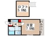 ミリアビタくぬぎ山 1Kの間取り
