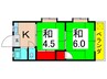 金子コ－ポ 2Kの間取り