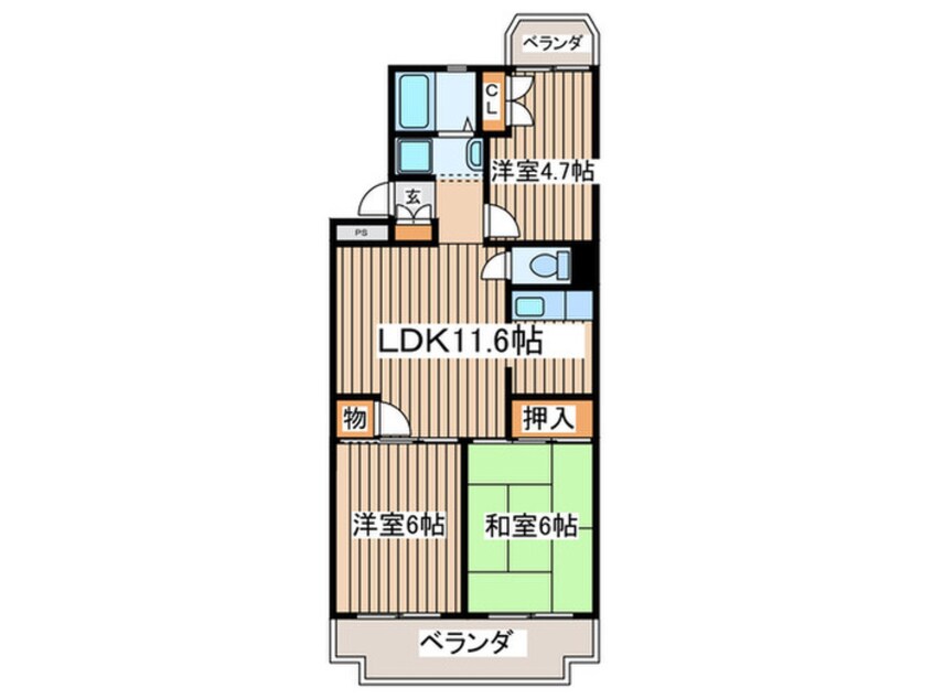 間取図 コ－トビレッジ辻堂