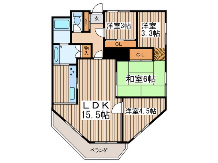 間取図 神代ﾊﾞﾀﾆｶﾙｶﾞｰﾃﾞﾝｽﾞﾏﾝｼｮﾝ