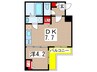 カイテキース 1DKの間取り