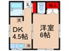 地曵ハウス 1DKの間取り