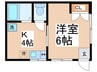 フロ－ラ 1Kの間取り