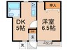 ハウス田中 1DKの間取り