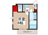 MELDIA南浦和Ⅱ 1Kの間取り