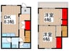 森泉貸家 2DKの間取り