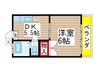 第六千矢荘 1DKの間取り