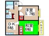 コーポポセイドン 2DKの間取り