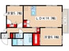 ニュ－ノ－ス弐番館 2LDKの間取り
