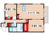 ニュ－ノ－ス弐番館 2LDKの間取り