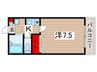 メゾンブルーム 1Kの間取り