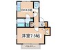 フラッツＴ：Ｓ 1DKの間取り