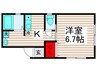 アリーフラット 1Kの間取り