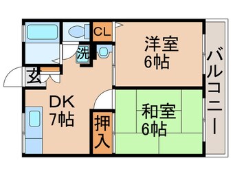 間取図 シティーハイムヒロ大川