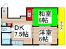 グリ－ンヒルⅠ 2DKの間取り
