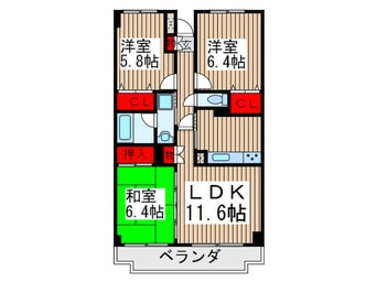 間取図 サニ－ヒルズ和光
