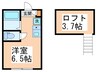 プライムテラス中野島 1Rの間取り