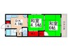 川出マンション 2DKの間取り