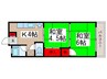 川出マンション 2Kの間取り